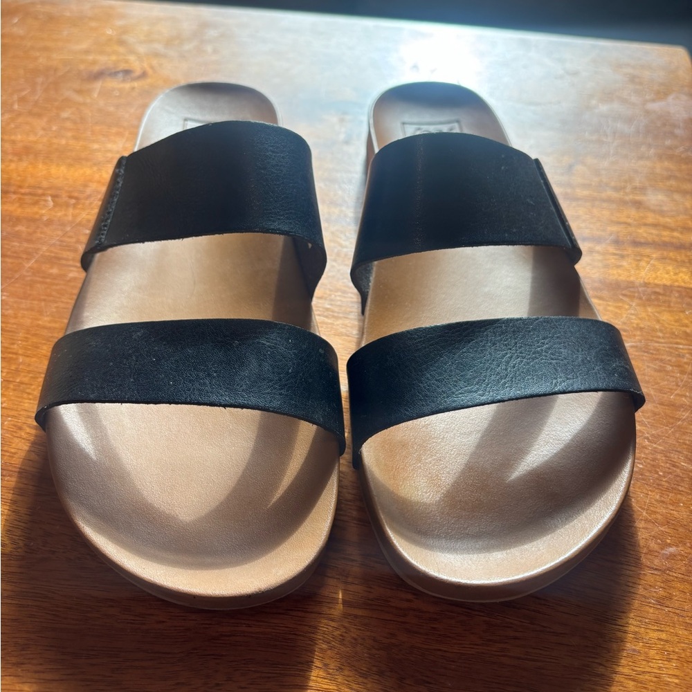 Reef Women's Black and Brown Slide Sandals women’s 10